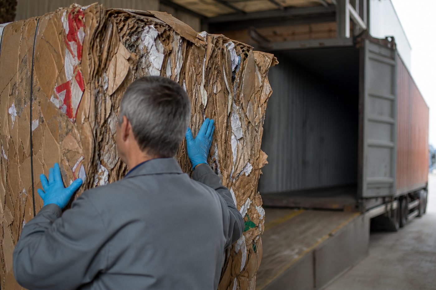 Material being inspected and graded before shipment